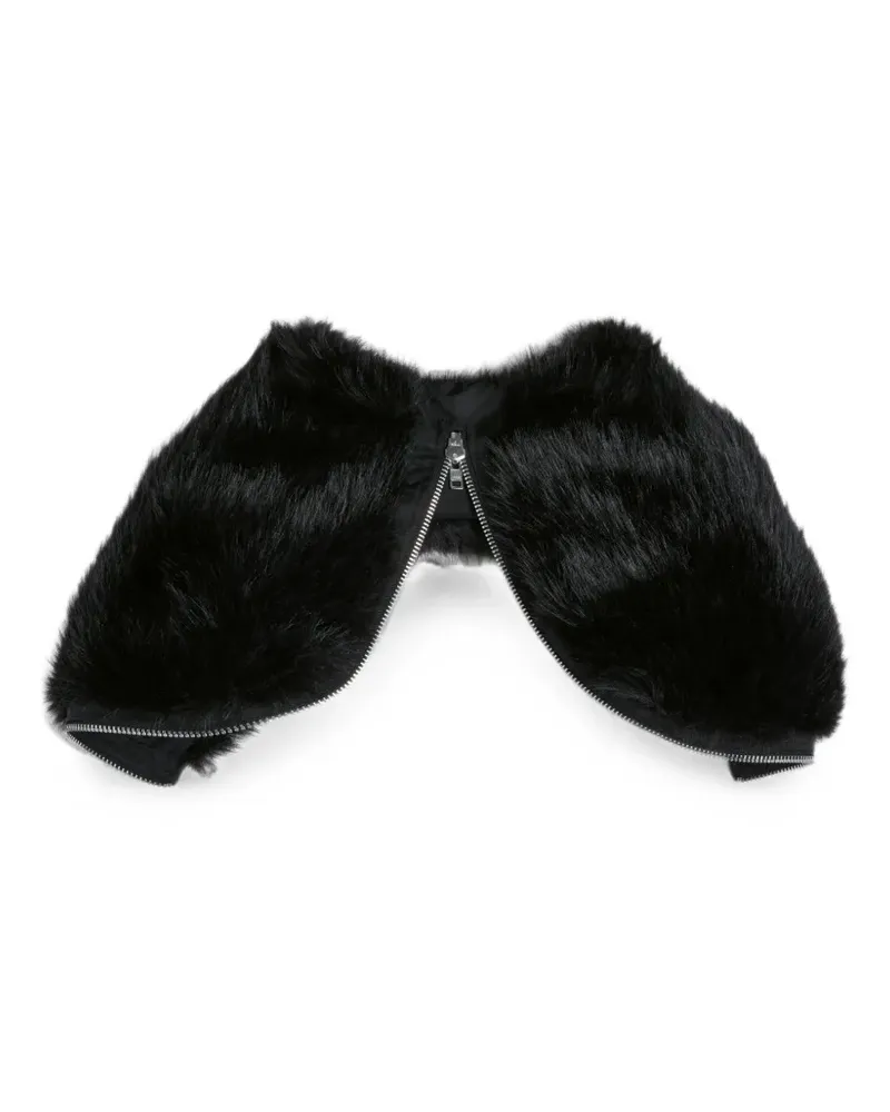 Simone Rocha Kragen aus Faux Fur mit Reißverschluss - Schwarz Schwarz