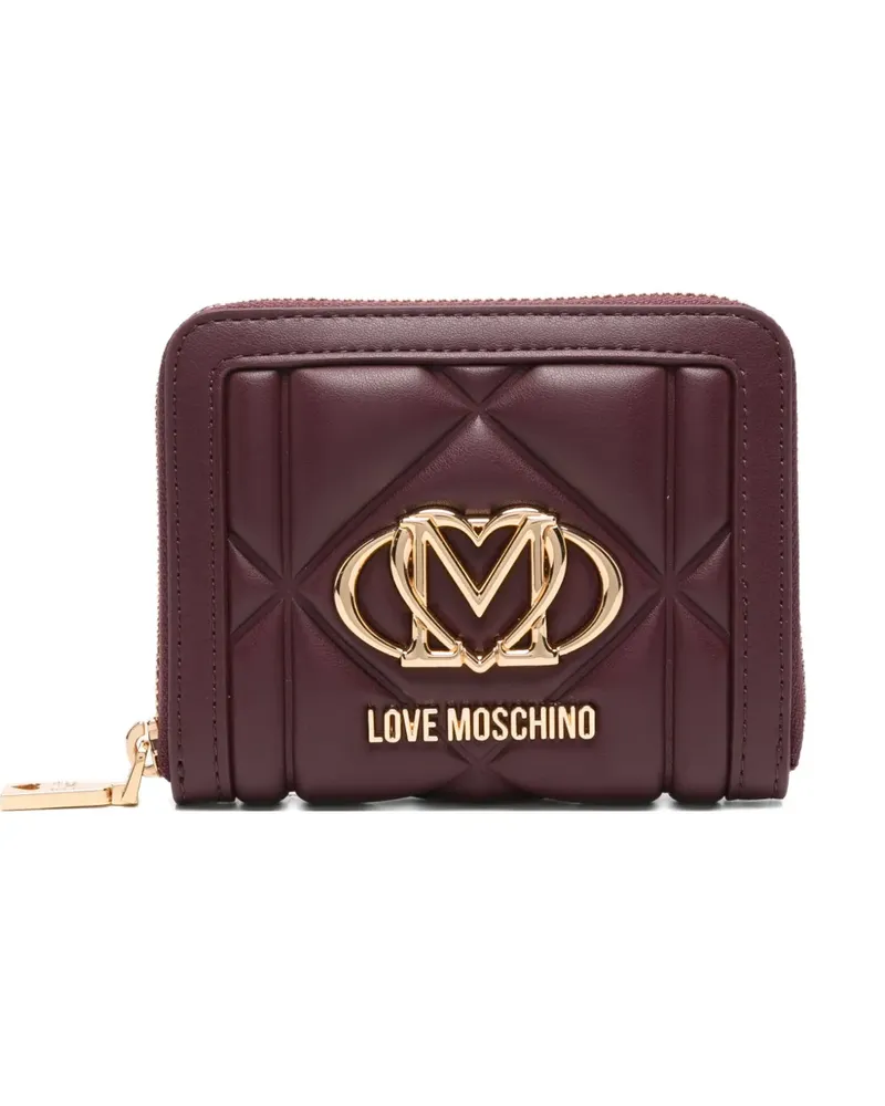 Moschino Gestepptes Portemonnaie mit Logo - Rot Rot