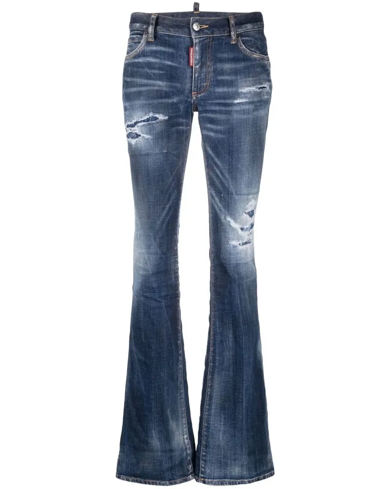Dsquared2 Schlagjeans in Distressed-Optik - Blau Blau