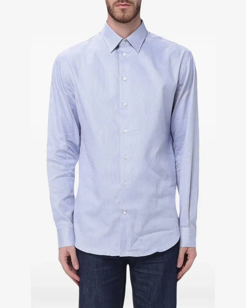 Emporio Armani long-sleeve cotton shirt - Blau Blau