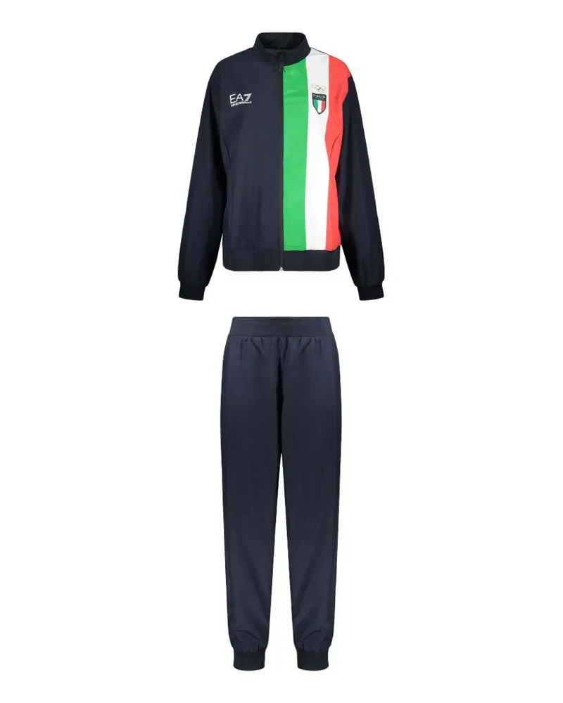 EA7 tricolour-stripe tracksuit - Blau Blau