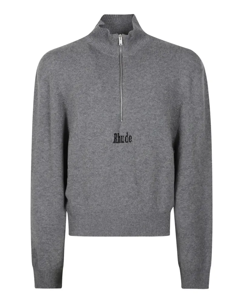 RHUDE logo-embroidered cashmere sweater - Grau Grau
