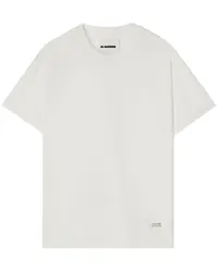 Jil Sander T-Shirt mit Logo-Schild Weiß