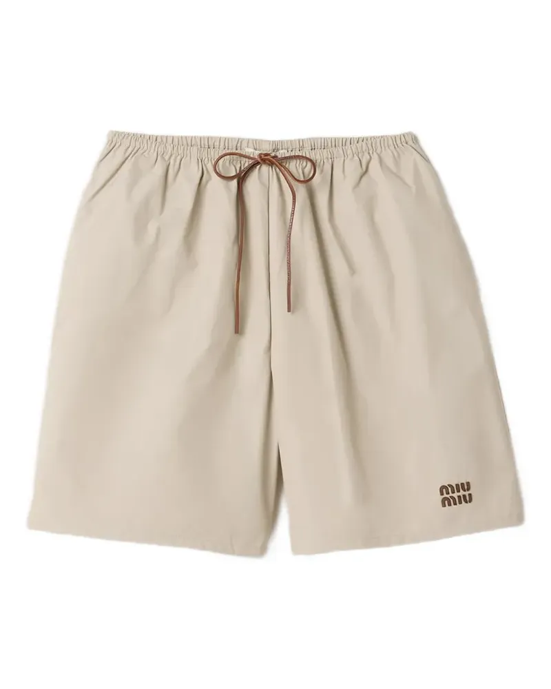 Miu Miu panama cotton bermuda shorts - Nude Nude
