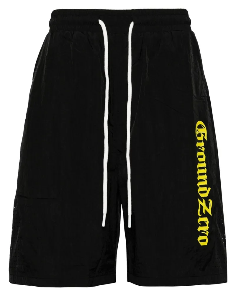 Ground Zero Shorts mit Logo-Print - Schwarz Schwarz