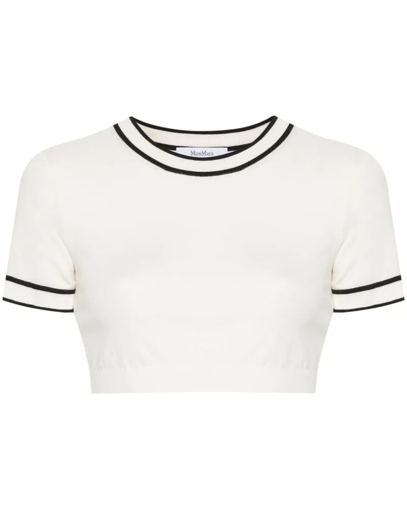 Max Mara Fein gestricktes Uscio Cropped-Top - Weiß Weiß