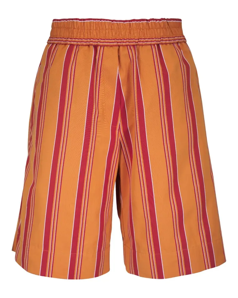 ODEEH Gestreifte High-Waist-Shorts - Orange Orange