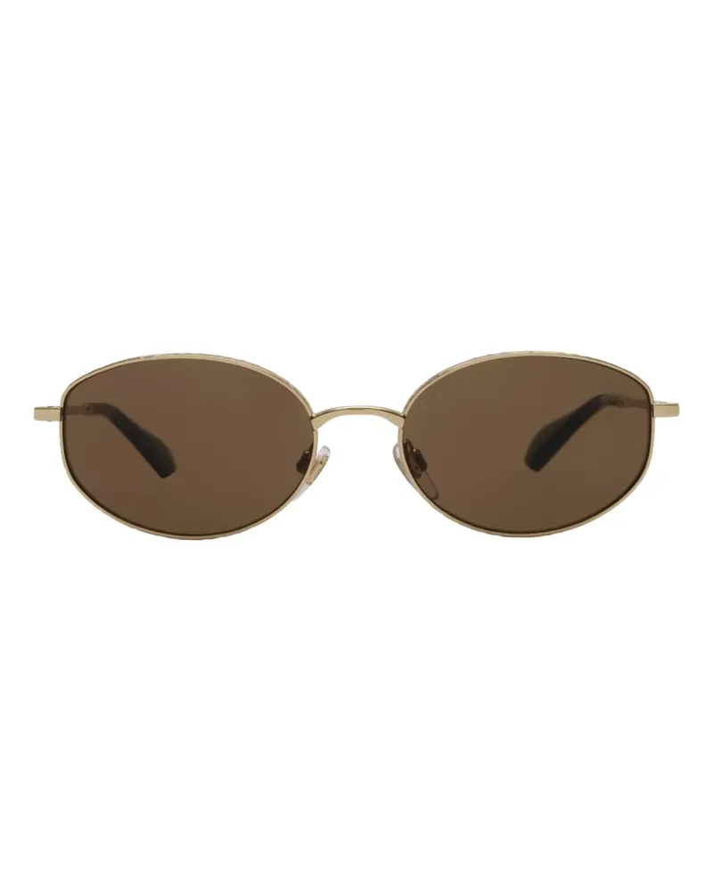Burberry metal Check oval sunglasses - Gold Gold