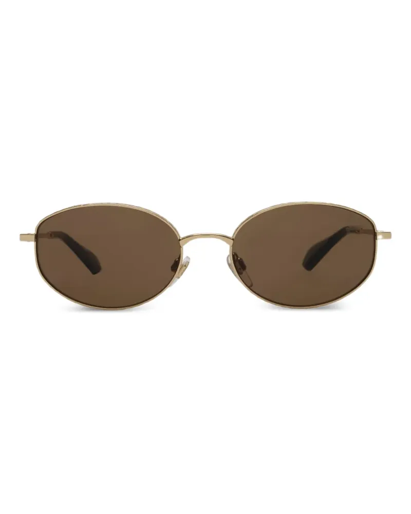 Burberry Ovale Sonnenbrille mit Karomuster - Gold Gold