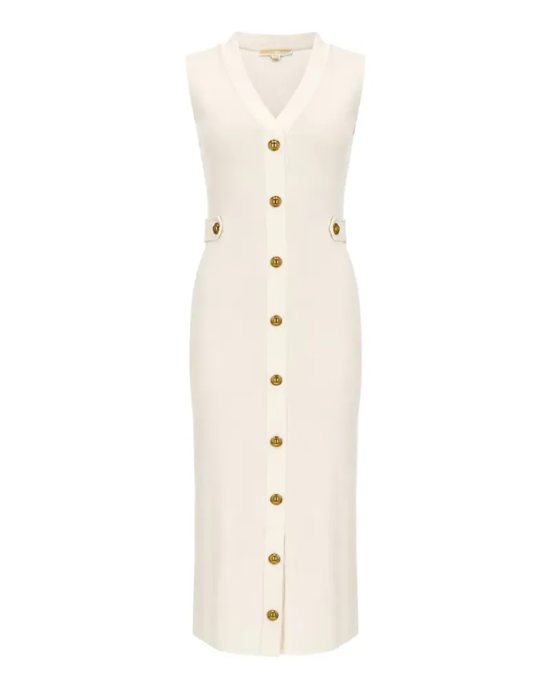 Michael Kors Midikleid mit V-Ausschnitt - Nude Nude