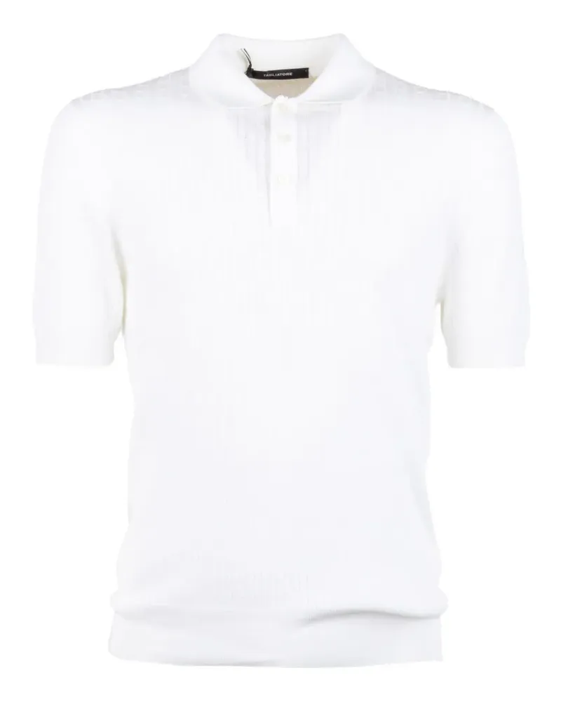 Tagliatore Strukturiertes Poloshirt - Weiß Weiß