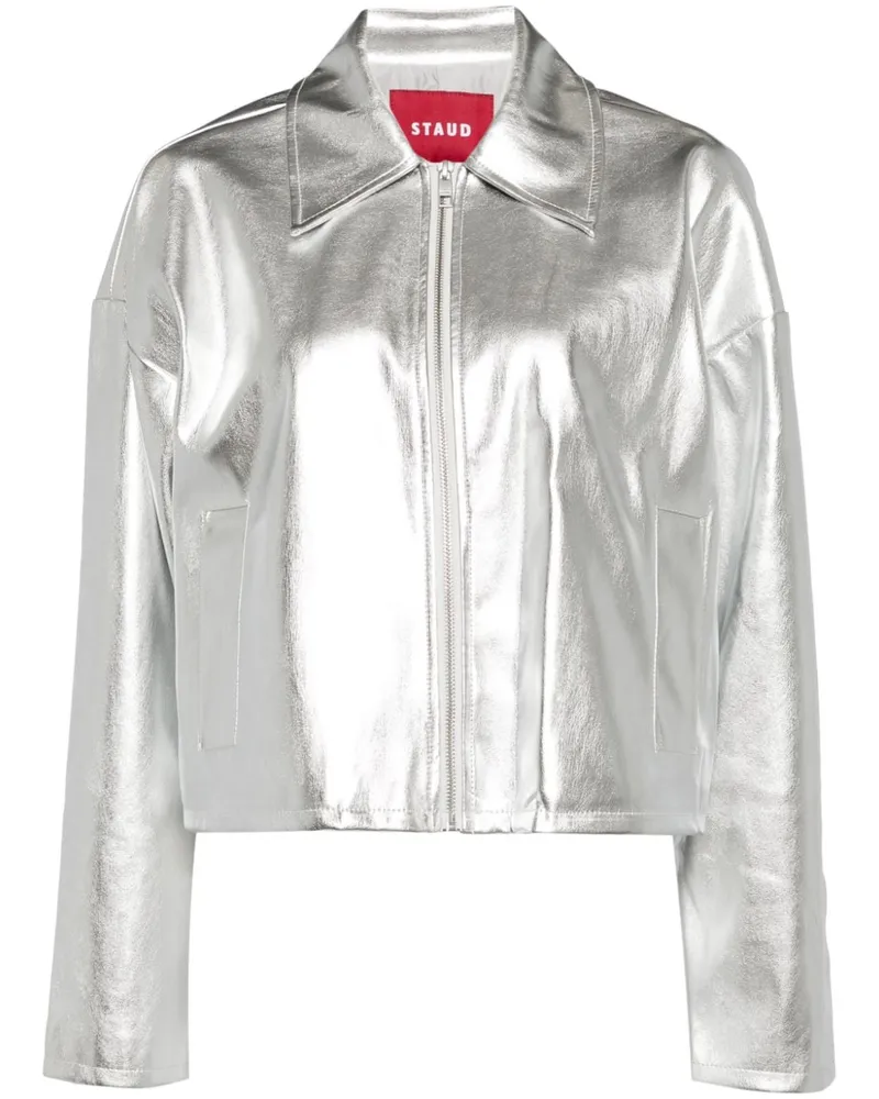 STAUD Lennox Metallic-Daunenjacke - Silber Silber