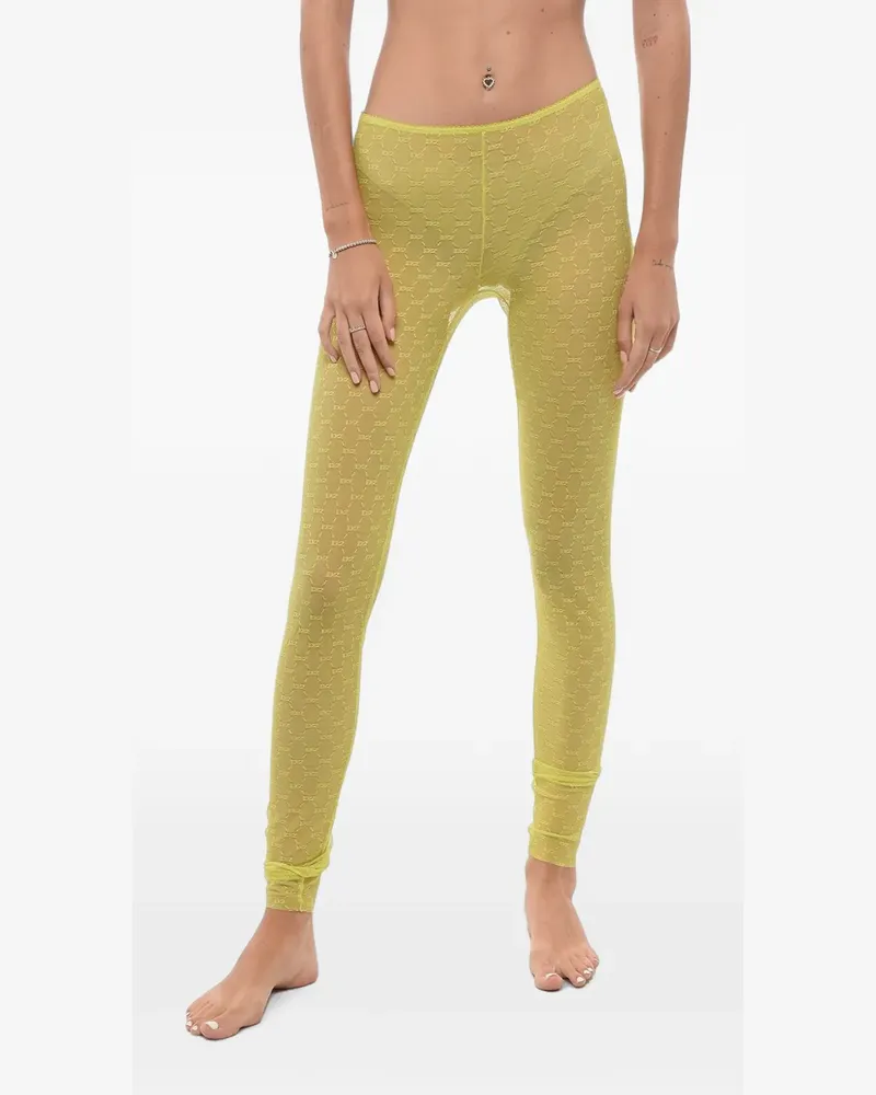 Dsquared2 monogram lace tights - Gelb Gelb