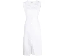 Ärmelloses Kleid mit V-Ausschnitt - Weiß