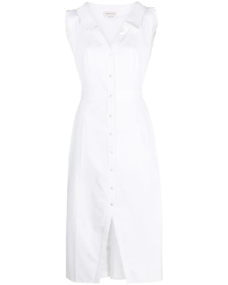 Alexander McQueen Ärmelloses Kleid mit V-Ausschnitt - Weiß Weiß