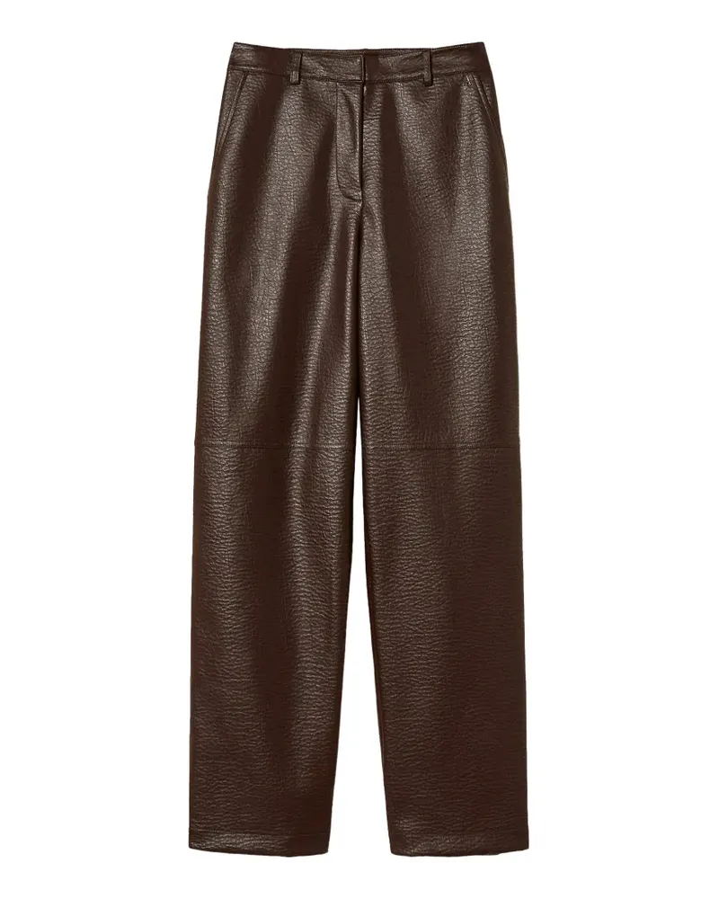 Twin-Set wide faux-leather trousers - Braun Braun