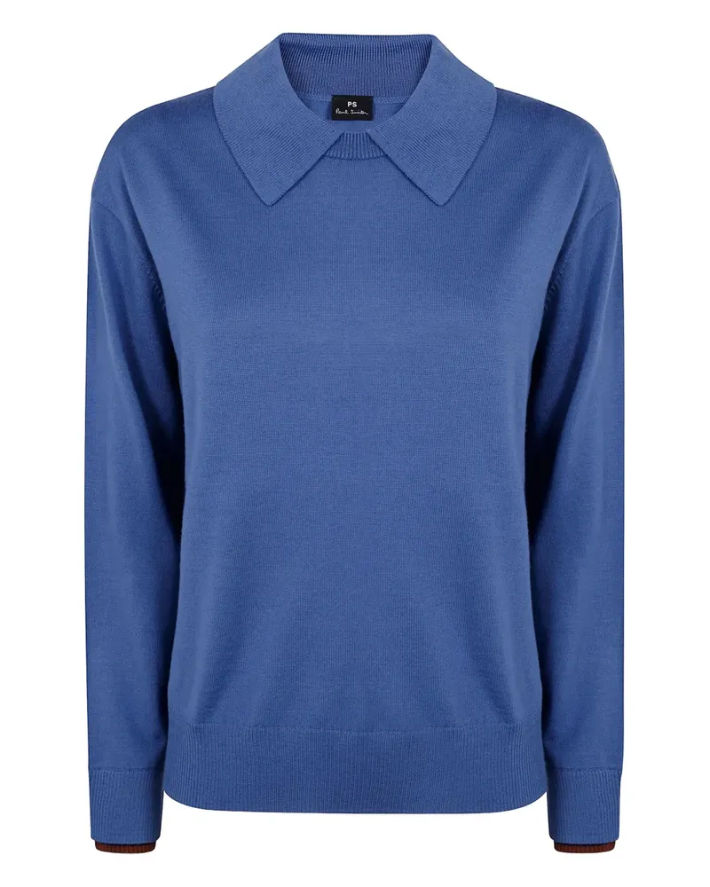 Paul Smith polo-collar wool sweaters - Blau Blau