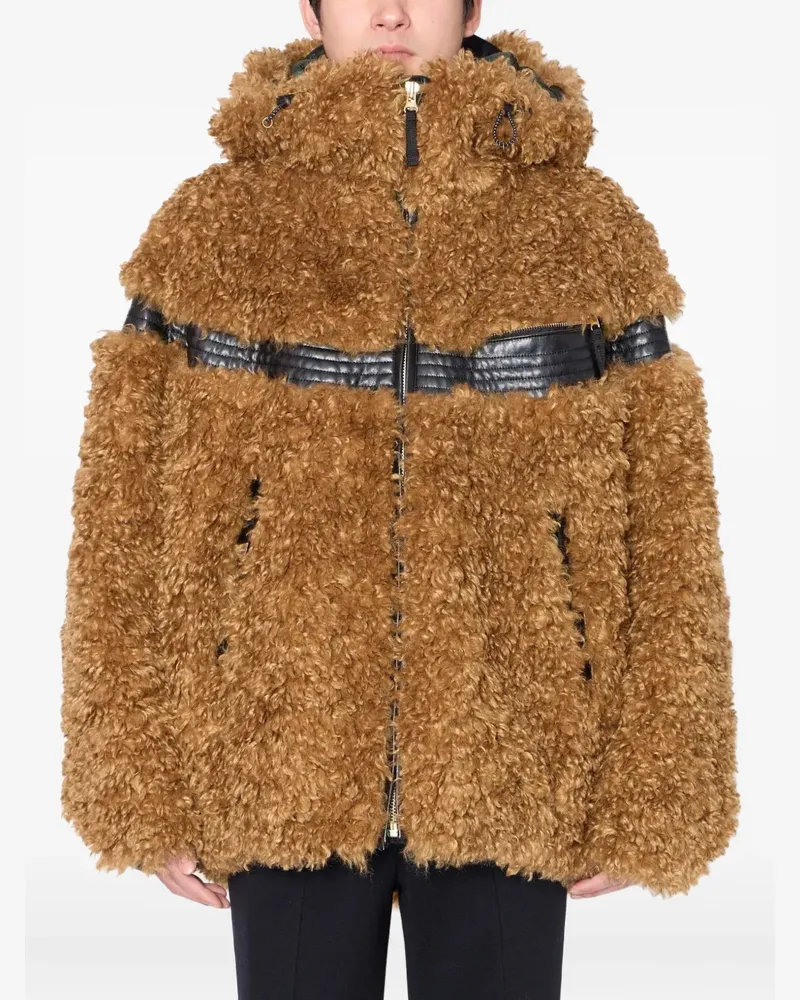 kolor Jacke mit Lederbesatz - Braun Braun