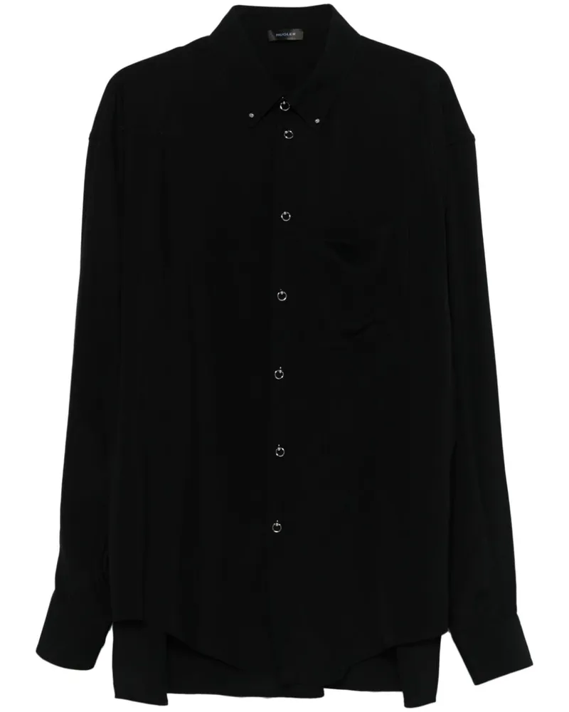 Thierry Mugler Hemd mit Piercing-Detail - Schwarz Schwarz