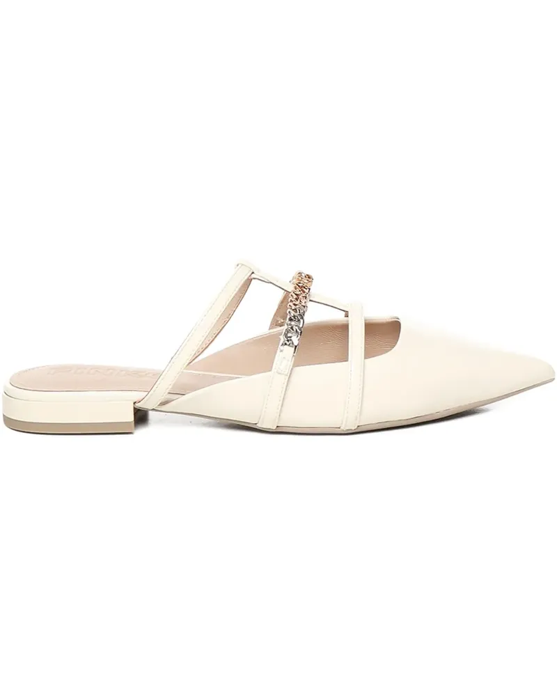 Pinko Spitze Mules mit Kettendetail - Nude Nude