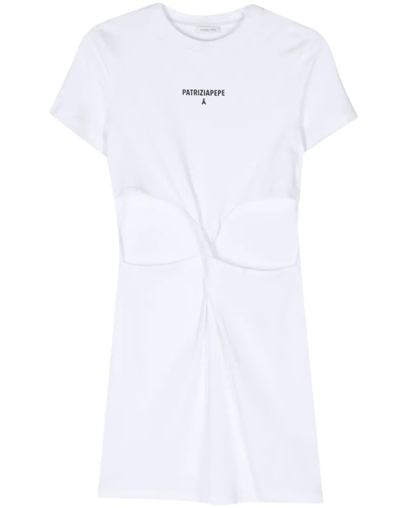 Patrizia Pepe T-Shirtkleid mit Cut-Outs - Weiß Weiß