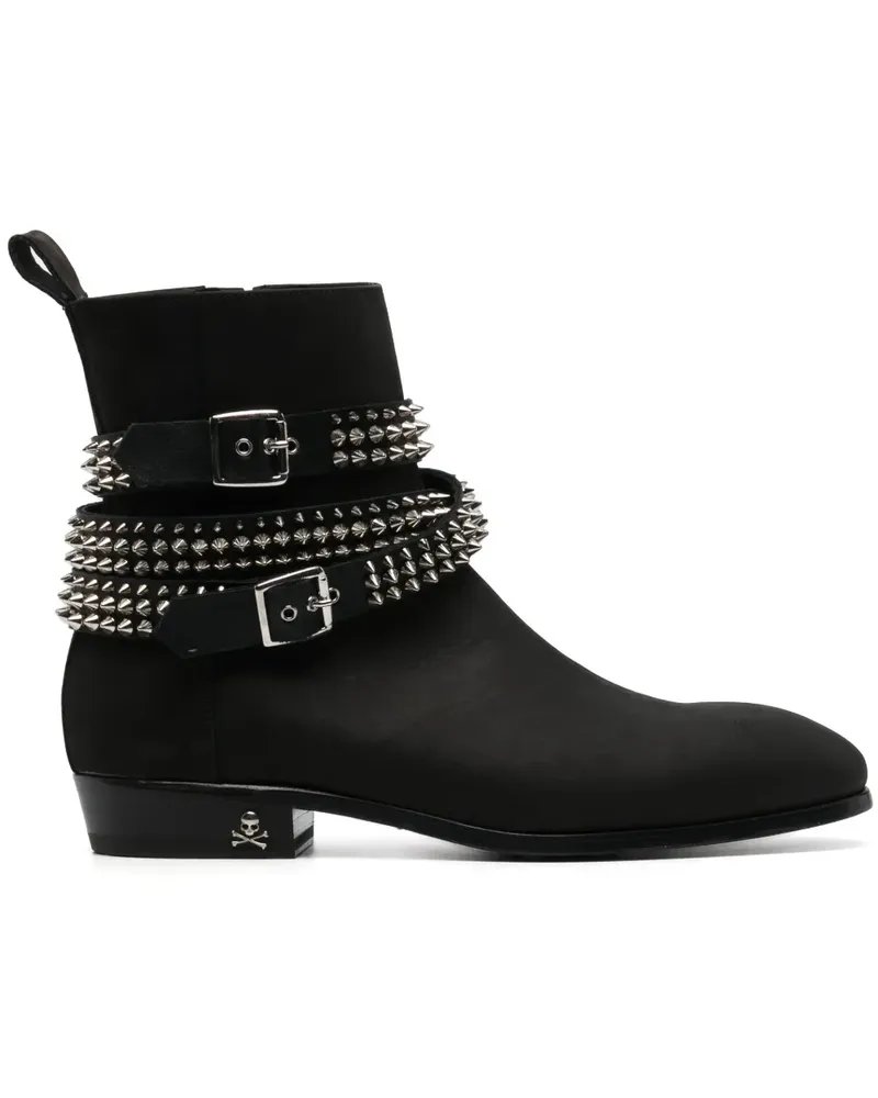Philipp Plein Stiefel mit Rockstud-Nieten 30mm - Schwarz Schwarz