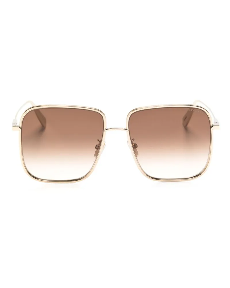 Bulgari Sonnenbrille mit eckigem Gestell - Gold Gold