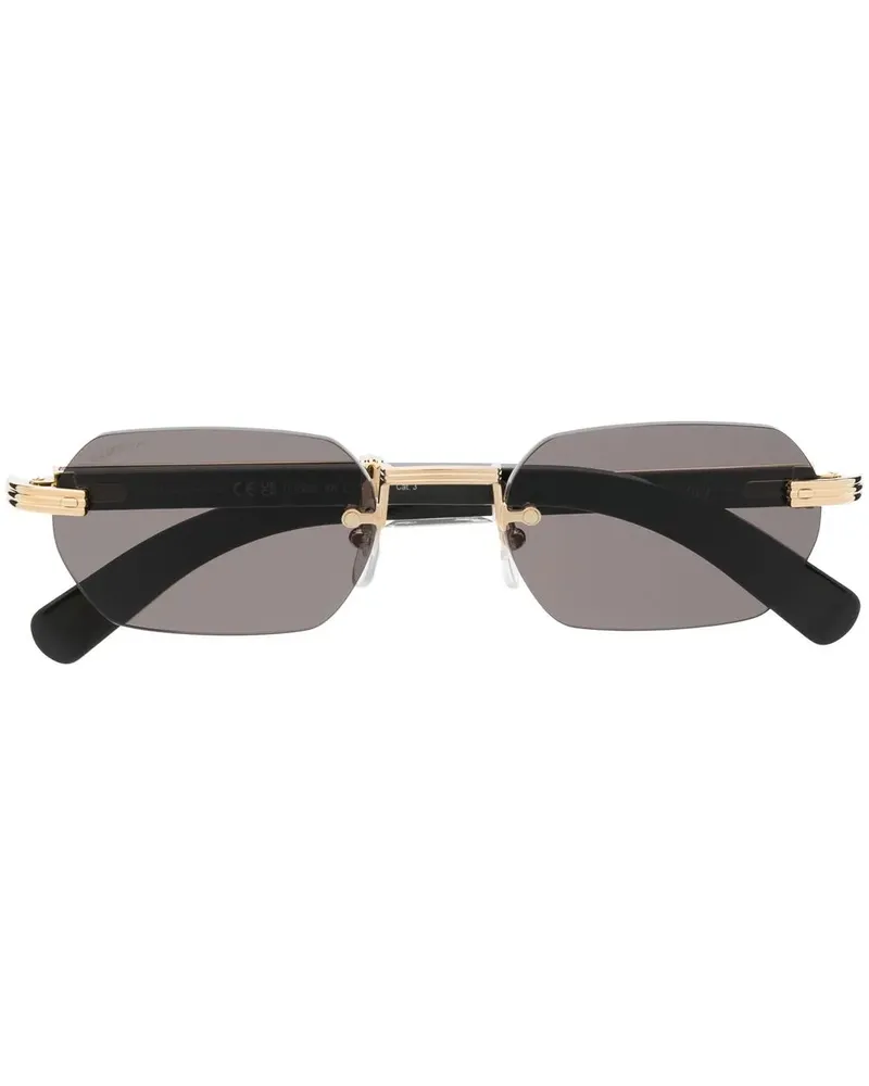 Cartier Sonnenbrille mit eckigem Gestell - Schwarz Schwarz