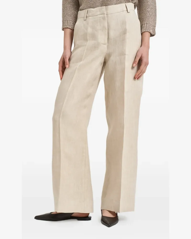 Max Mara pressed-crease wide-leg trousers - Nude Nude