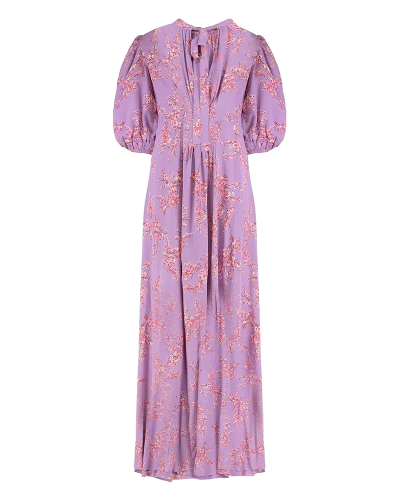 byTiMo Maxikleid mit Blumen-Print - Violett Violett