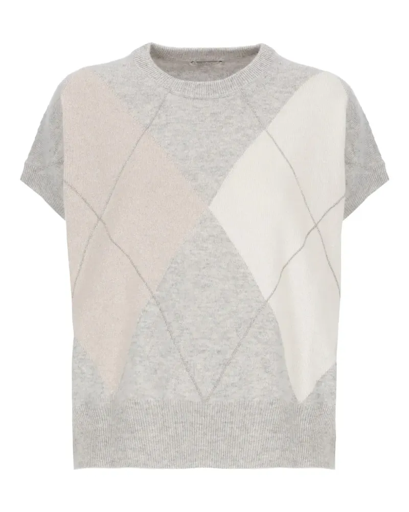 Peserico argyle-pattern vest - Grau Grau