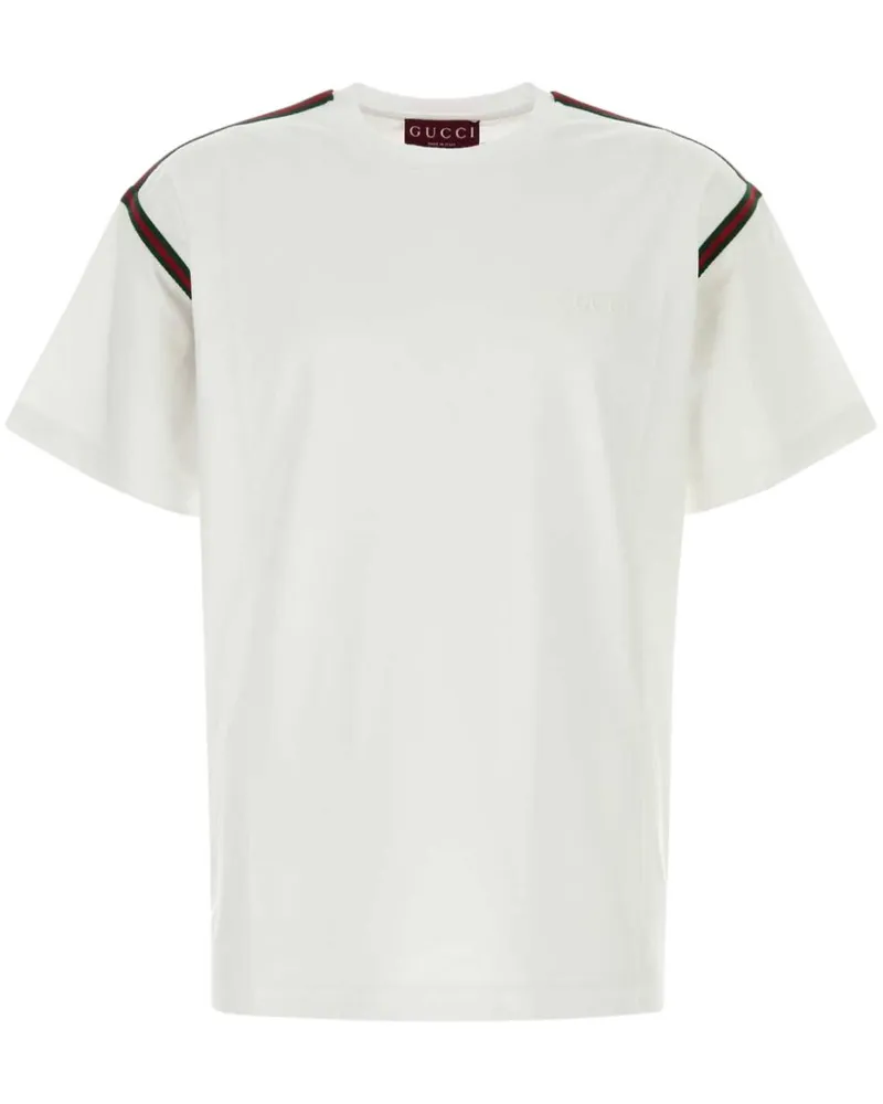 Gucci T-Shirt mit Logo-Stickerei - Weiß Weiß