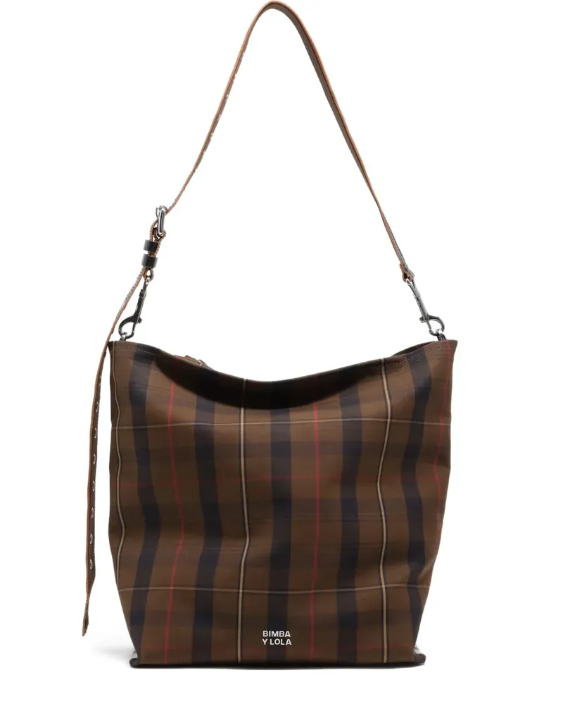 BIMBA Y LOLA Karierte Umhängetasche - Braun Braun