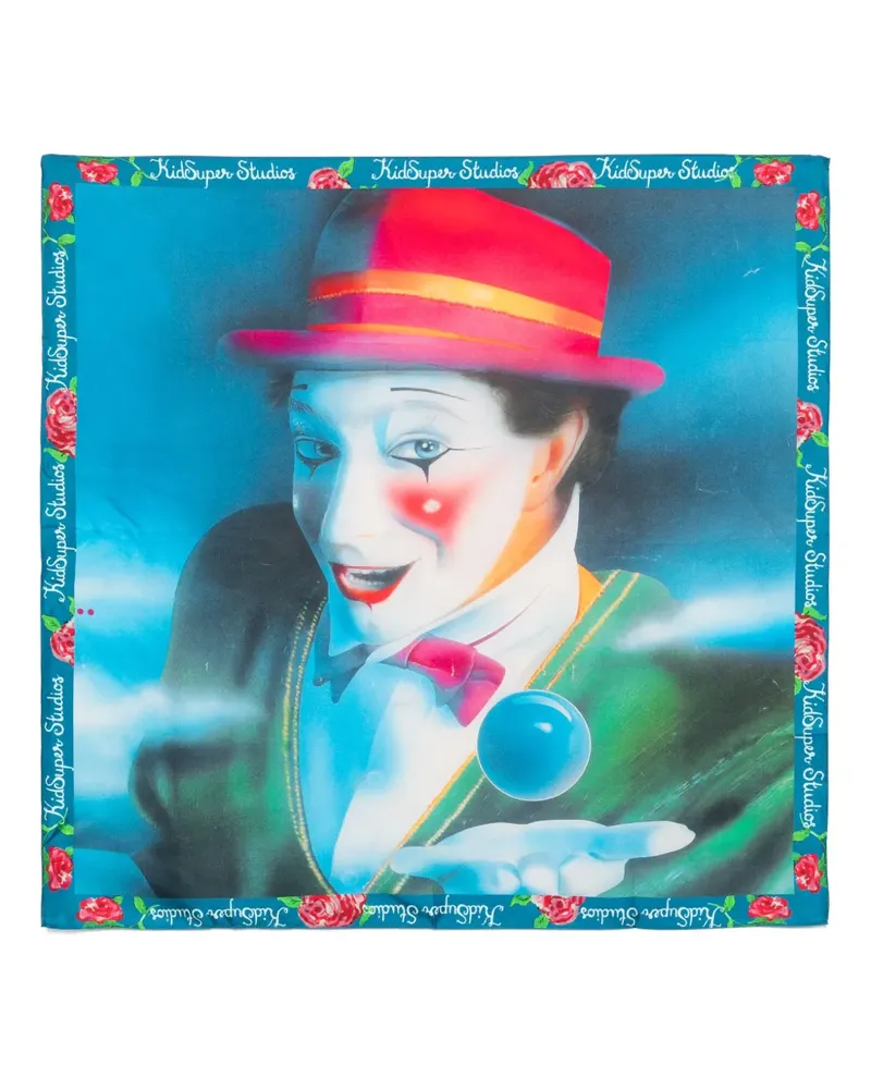 KidSuper Cirque Clown CD Seidenschal - Blau Blau