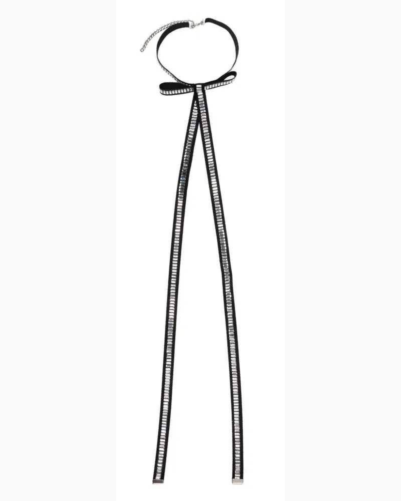 David Koma Choker mit Kristallschleife - Schwarz Schwarz