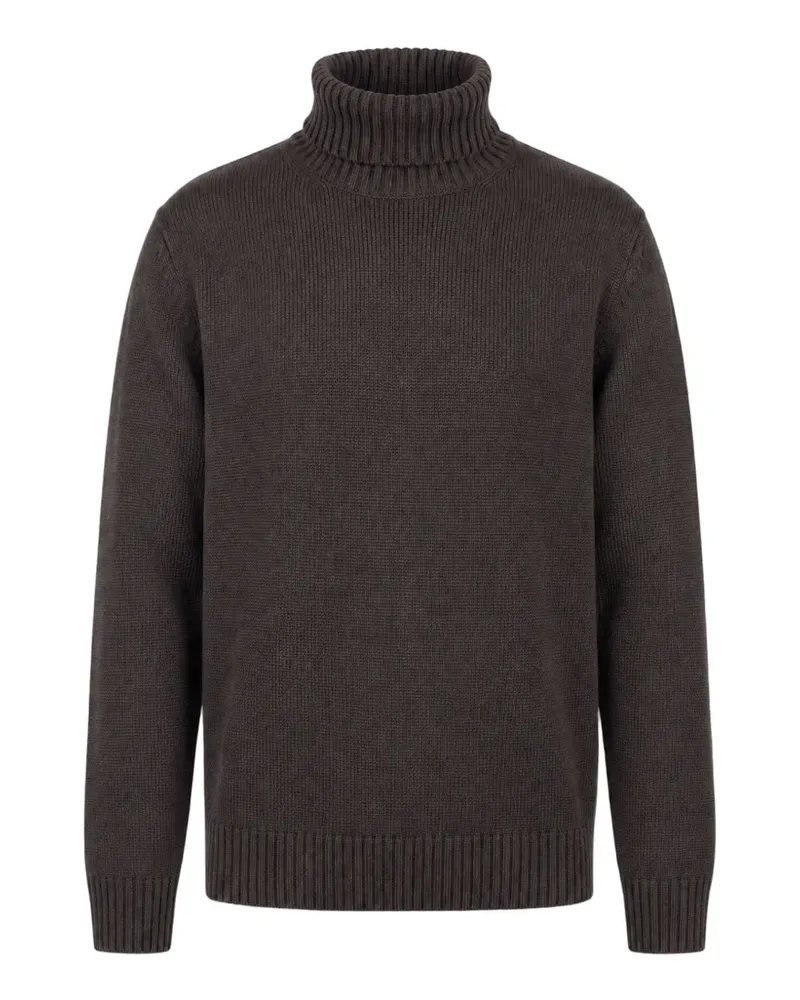 Slowear Gerippter Rollkragenpullover - Braun Braun