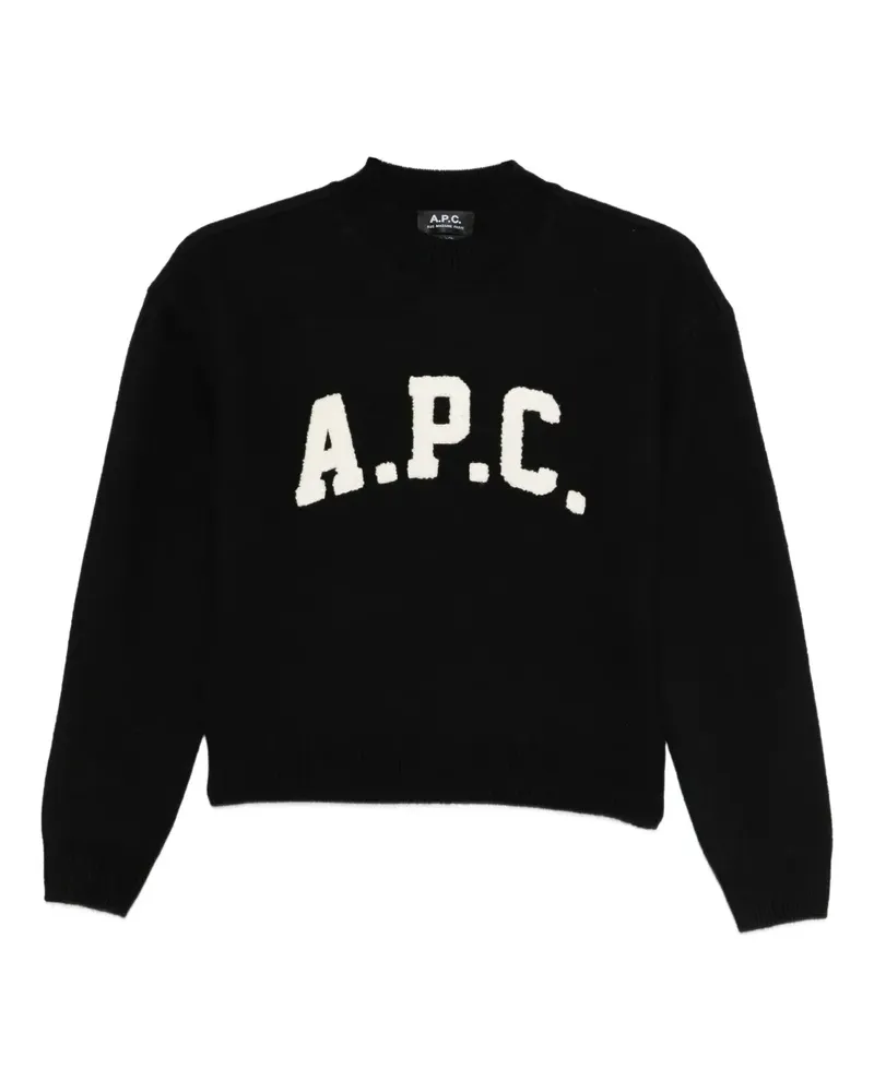 A.P.C. Sweatshirt mit Logo-Print - Schwarz Schwarz
