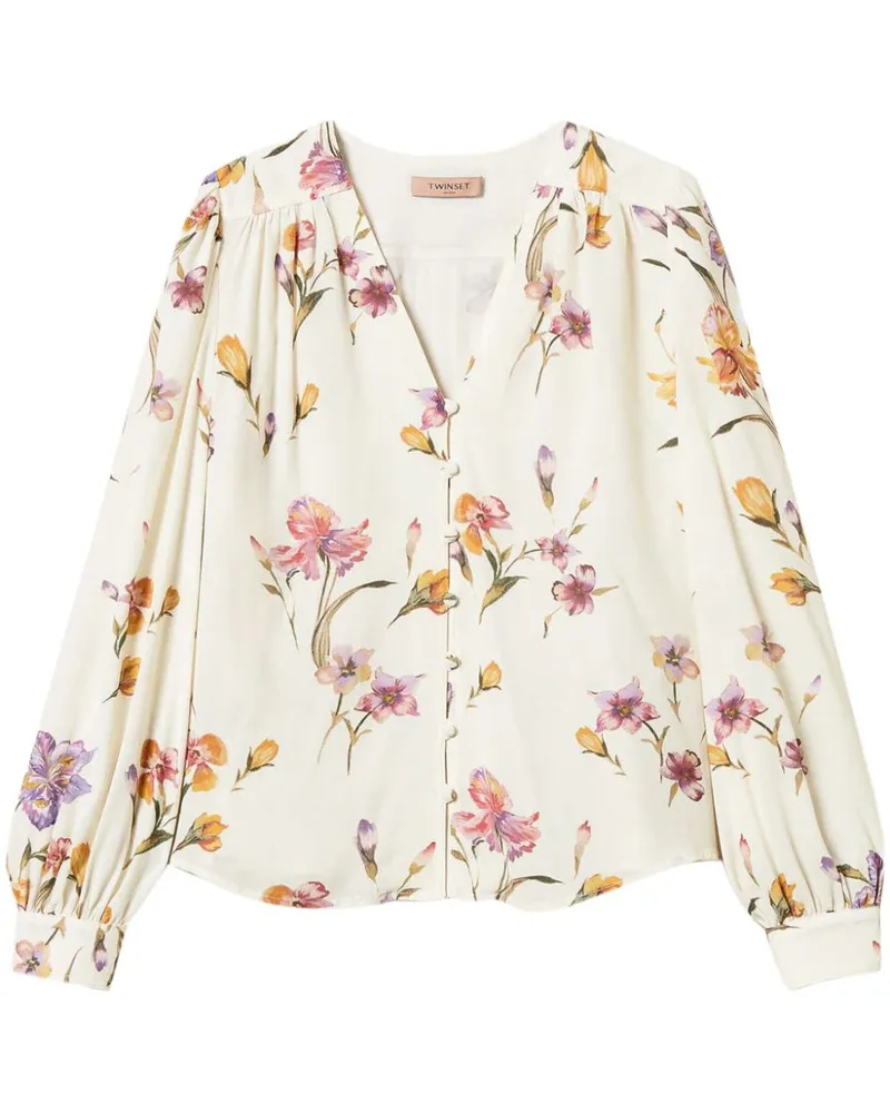 Twin-Set Hemd mit Print - Weiß Weiß