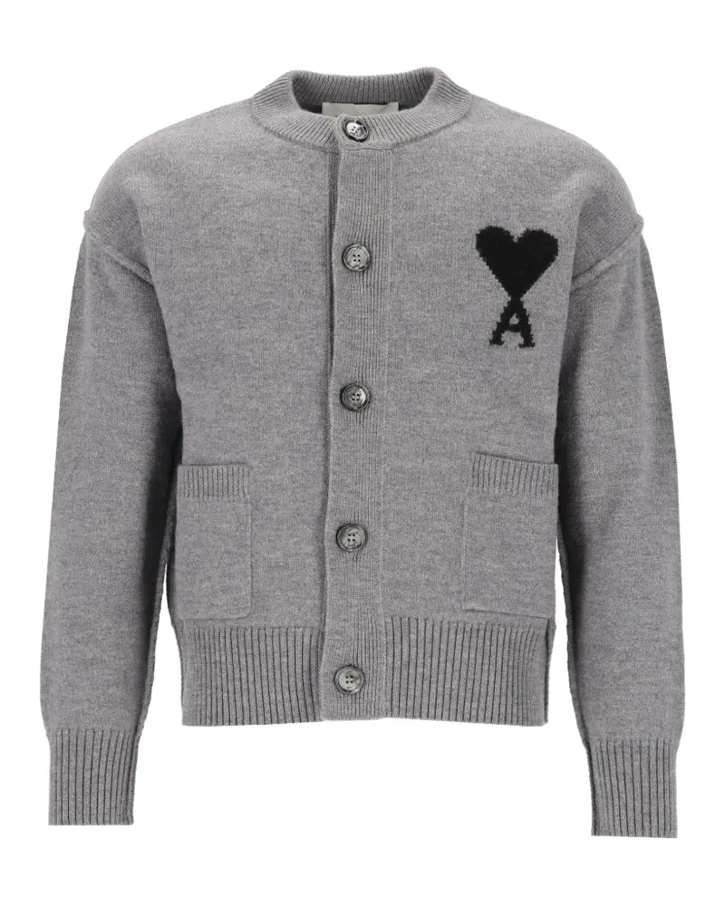 AMI Paris Ami de Coeur crew-neck cardigan - Grau Grau