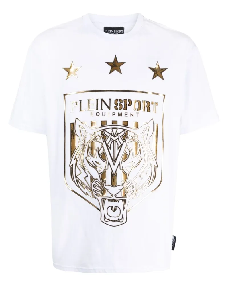 Philipp Plein T-Shirt mit Tiger-Print Weiß