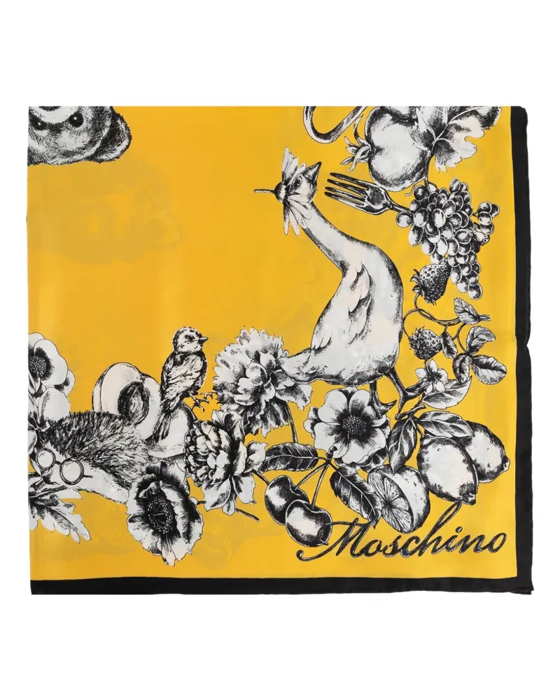 Moschino floral-print silk scarf - Gelb Gelb