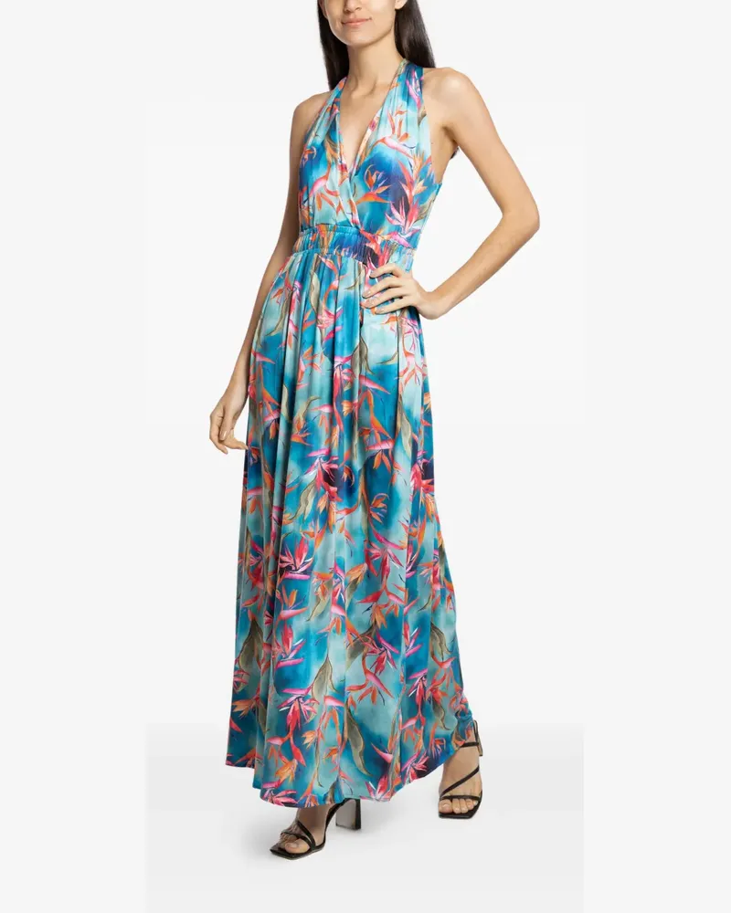 Lygia & Nanny Neckholder-Midikleid mit Blumen-Print - Blau Blau