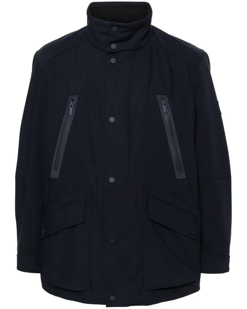 HUGO BOSS Gefütterte Jacke mit Logo-Patch - Blau Blau