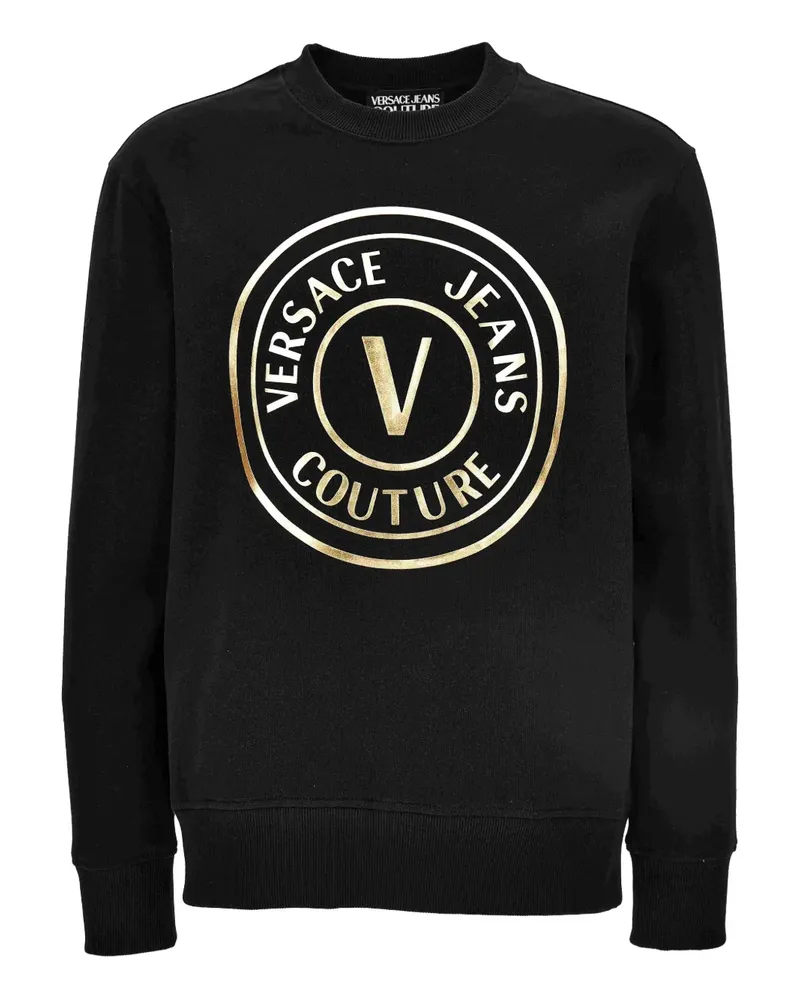 Versace Jeans Sweatshirt mit Logo-Wappen - Schwarz Schwarz
