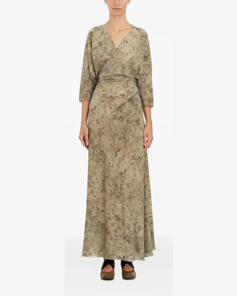 Cortana Salma floral-print V-neck maxi dress - Nude Nude