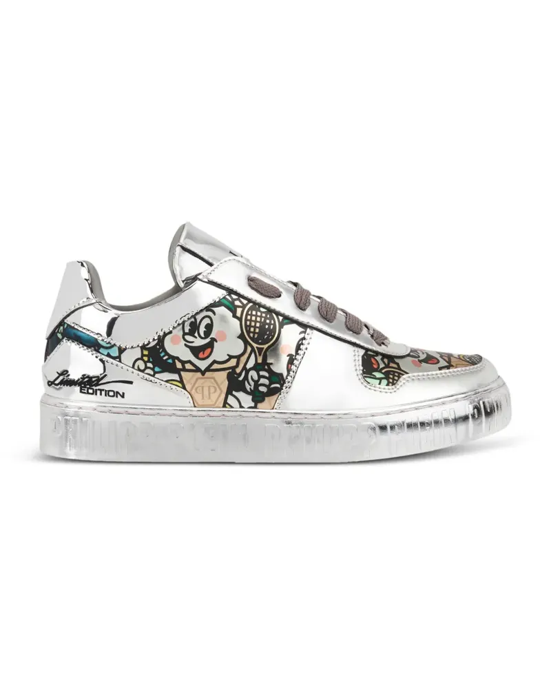 Philipp Plein 3D Ice Cream mirror-effect sneakers - Silber Silber