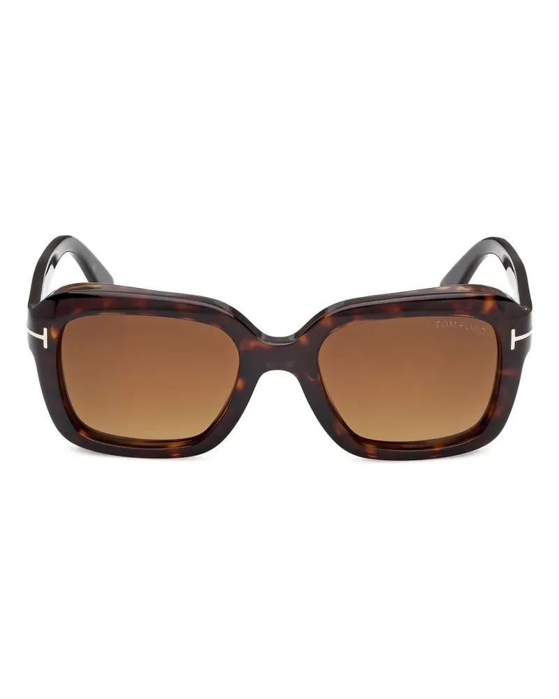 Tom Ford Sonnenbrille mit eckigem Gestell - Braun Braun