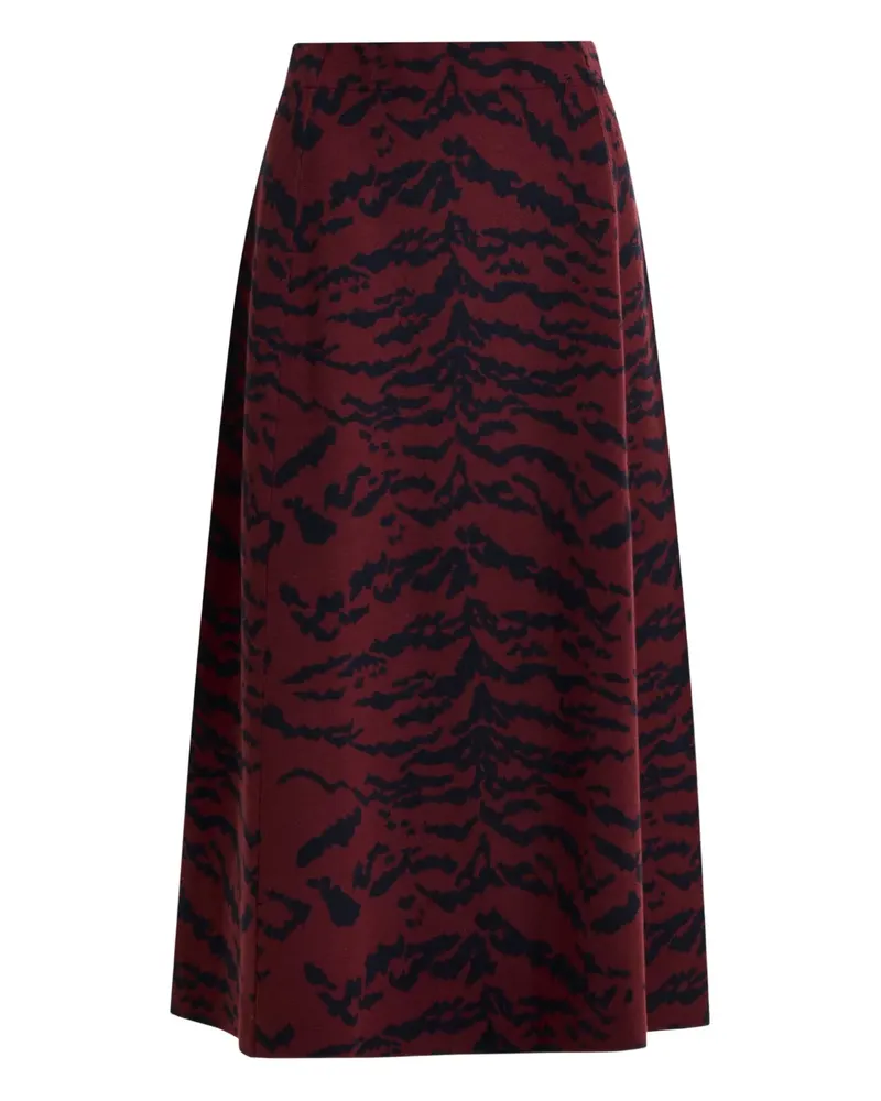 Essentiel Midirock mit Tiger-Print - Rot Rot