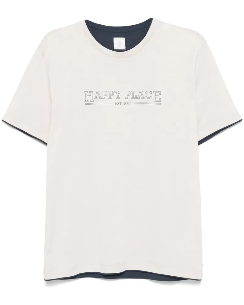 Eleventy T-Shirt mit Text-Print - Nude Nude
