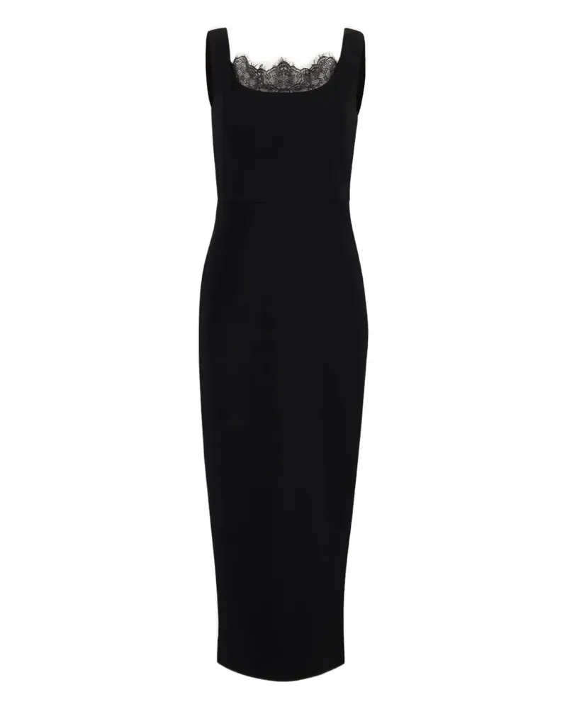 Roland Mouret Kreppkleid mit Spitzeneinsatz - Schwarz Schwarz